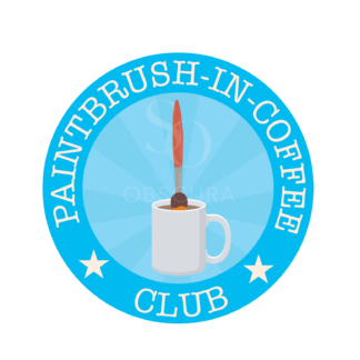 Paintbrush-In-Coffee Club Matte Vinyl Sticker