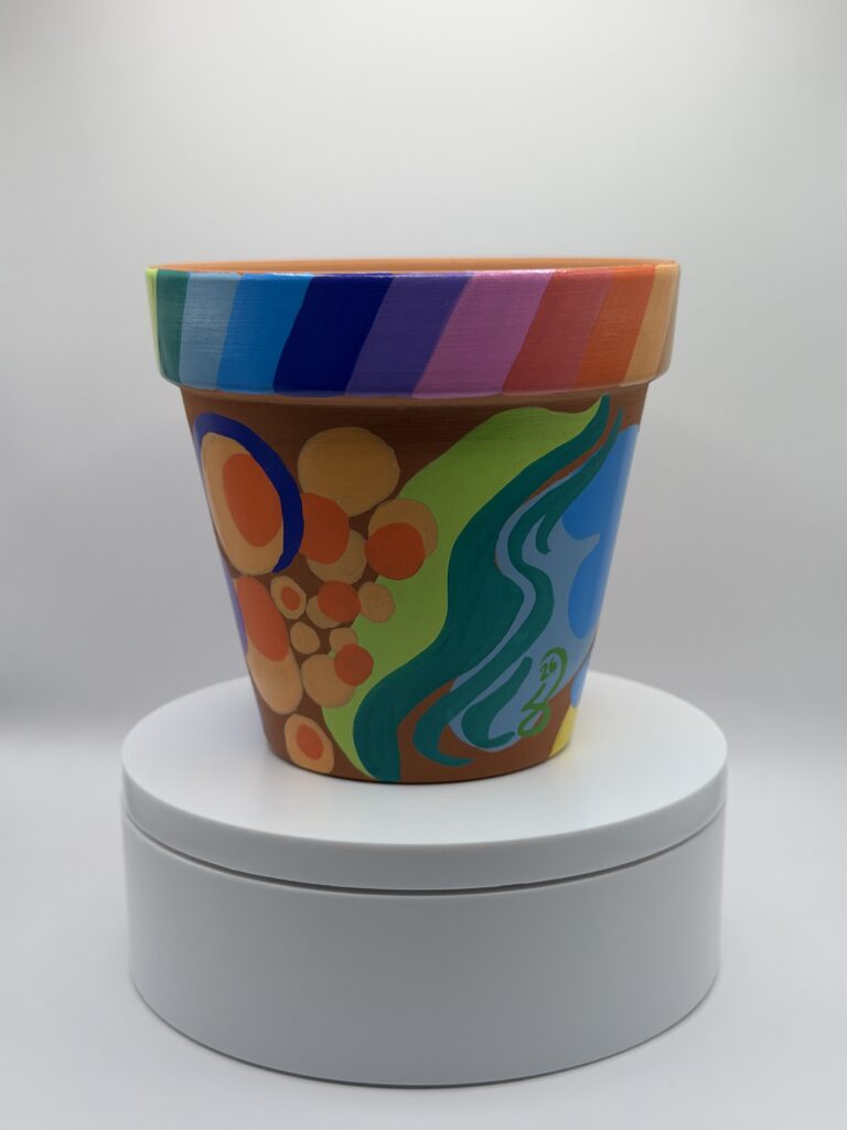 Abstract Rainbow Pot, 4 inches